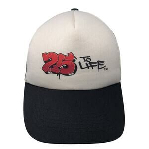 25 To Life Snapback Trucker Hat Black One Size Adjustable Mesh Back Seba